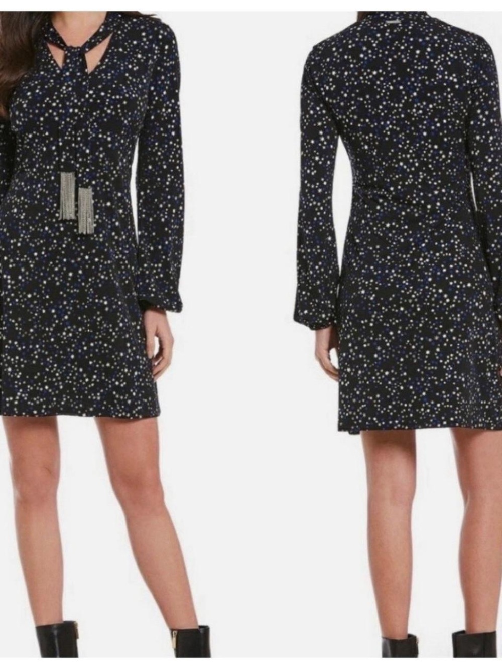 Michael Kors Star Blue Long-Sleeve Dress